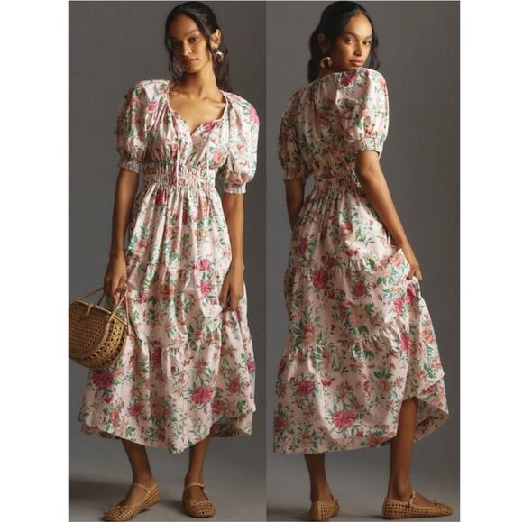 Anthropologie Dresses & Skirts - Anthropologie The Somerset Maxi Dress Puff Sleeve Edition Dainty Floral Small